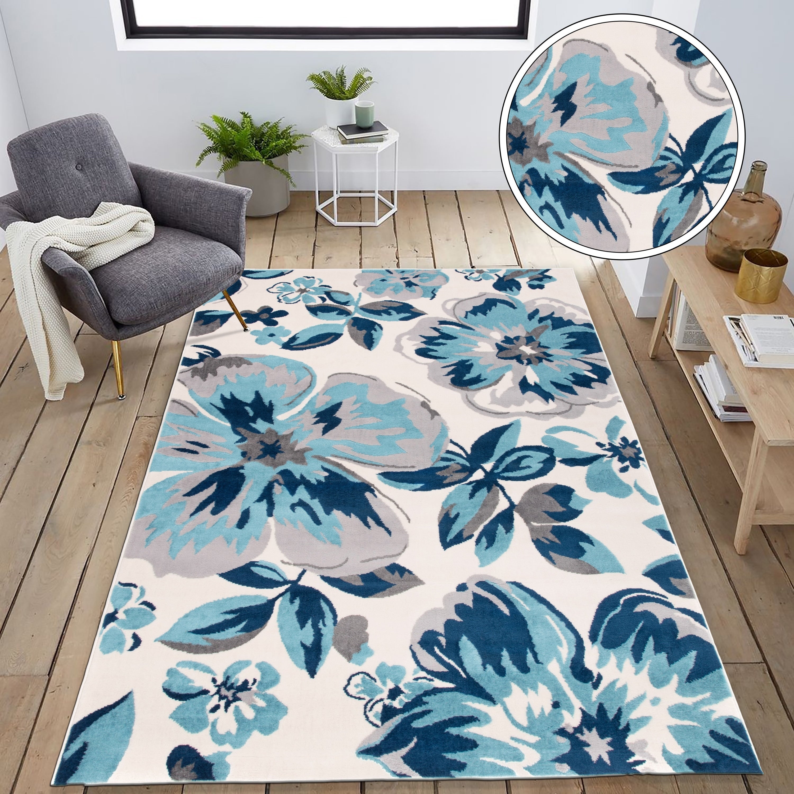 World Rug Gallery Modern Floral Design Area Rug