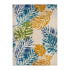 Modern Floral Leaves Flatweave Indoor/Outdoor Area Rug
