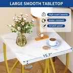 Modern Gold Console Sofa Table with Marbling Top for Entryway Hallway