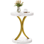 Modern Gold Console Sofa Table with Marbling Top for Entryway Hallway