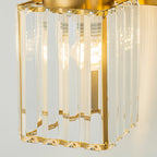 Modern Gold Dimmable Wall Light Glam Cylinder Bathroom Crystal Vanity Light Wall Sconces