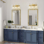 Modern Gold Dimmable Wall Light Glam Cylinder Bathroom Crystal Vanity Light Wall Sconces