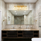 Modern Gold Dimmable Wall Light Glam Cylinder Bathroom Crystal Vanity Light Wall Sconces