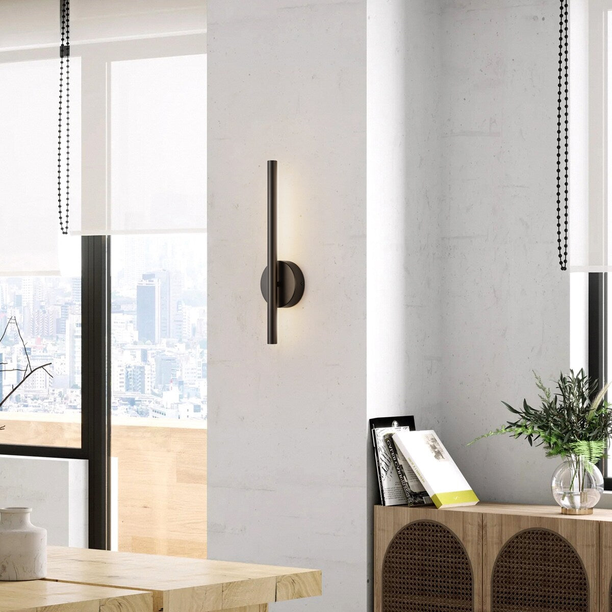Modern Industrial Minimalist Metal LED Integrated Linear Strip Wall Light Sconce