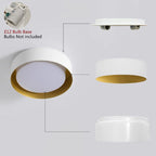 Modern Minimalist 2/3/5-Lights Metal Shaded Drum Flush Mount Ceiling Light