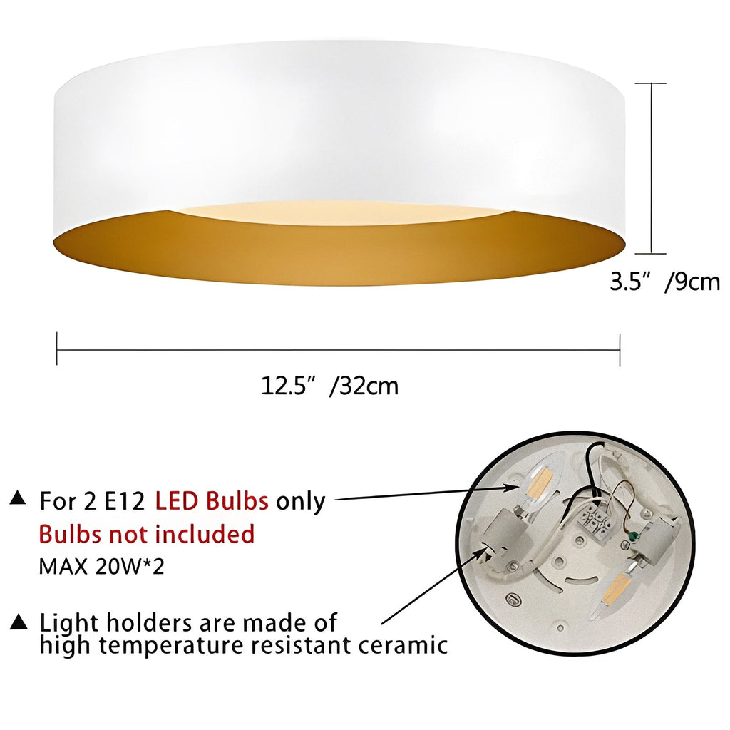 Modern Minimalist 2/3/5-Lights Metal Shaded Drum Flush Mount Ceiling Light