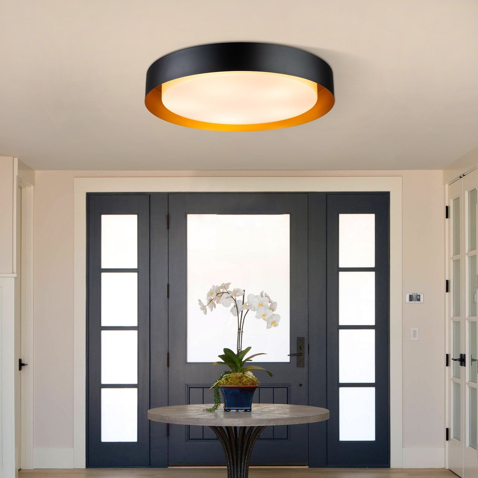 Modern Minimalist 2/3/5-Lights Metal Shaded Drum Flush Mount Ceiling Light