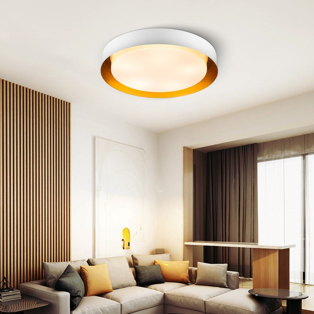 Modern Minimalist 2/3/5-Lights Metal Shaded Drum Flush Mount Ceiling Light