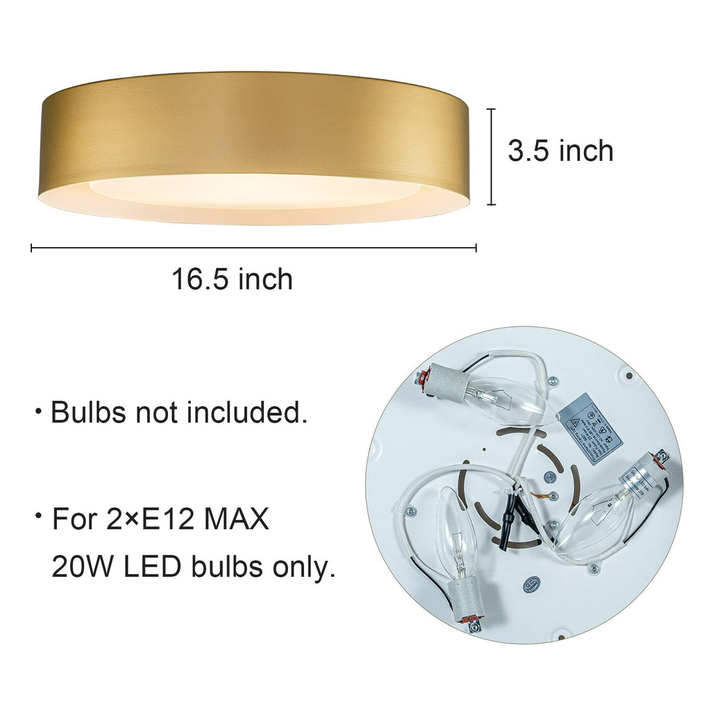 Modern Minimalist 2/3/5-Lights Metal Shaded Drum Flush Mount Ceiling Light