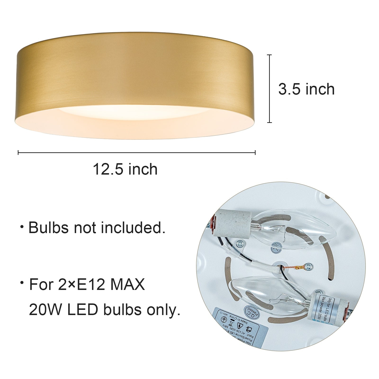 Modern Minimalist 2/3/5-Lights Metal Shaded Drum Flush Mount Ceiling Light