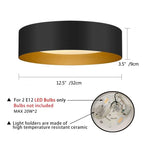 Modern Minimalist 2/3/5-Lights Metal Shaded Drum Flush Mount Ceiling Light