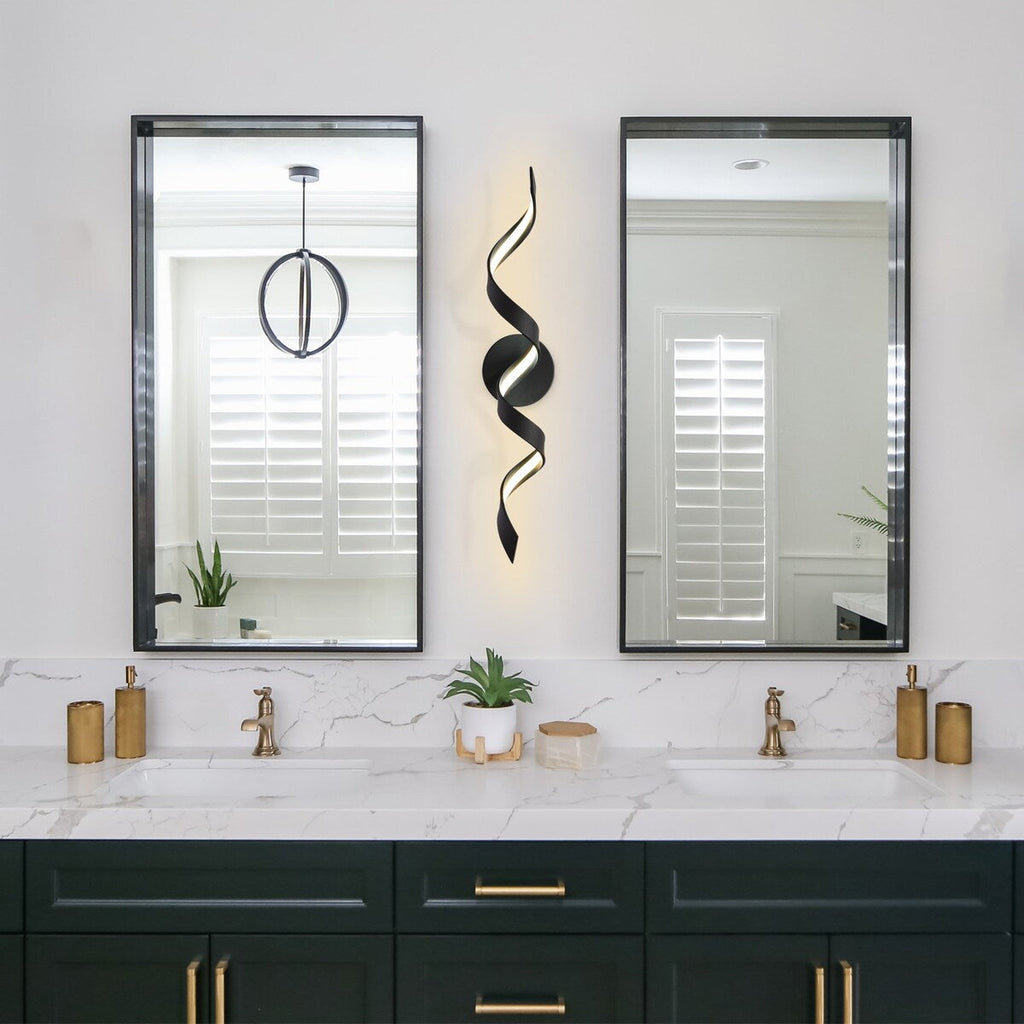 Modern Spiral Design LED Bathroom Vanity Light Dimmable Wall Light