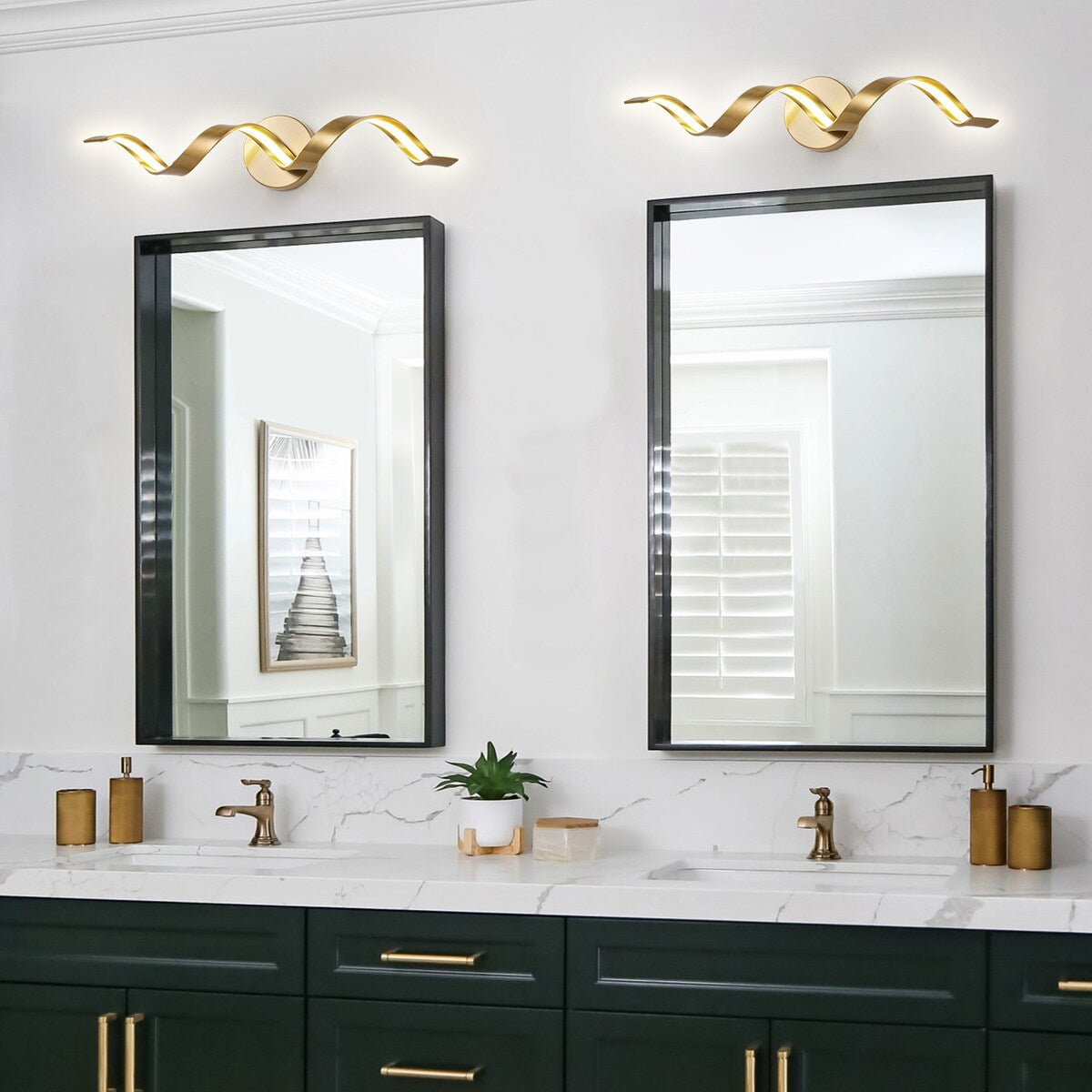 Modern Spiral Design LED Bathroom Vanity Light Dimmable Wall Light