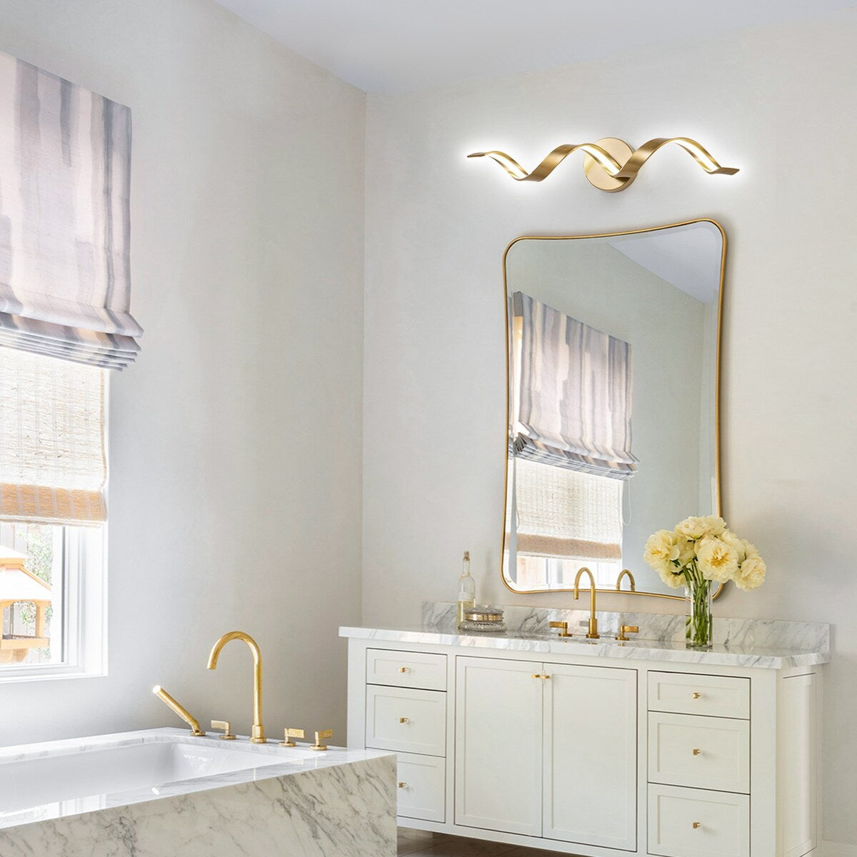 Modern Spiral Design LED Bathroom Vanity Light Dimmable Wall Light