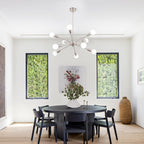 Modern Sputnik Chandelier 10-Light Adjustable Ceiling Light Fixture for Kitchen Dining Room Living Room Bedroom - N/A