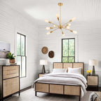 Modern Sputnik Chandelier 10-Light Adjustable Ceiling Light Fixture for Kitchen Dining Room Living Room Bedroom - N/A