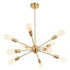 Modern Sputnik Chandelier 10-Light Adjustable Ceiling Light Fixture for Kitchen Dining Room Living Room Bedroom - N/A