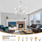 Modern Sputnik Chandelier 10-Light Adjustable Ceiling Light Fixture for Kitchen Dining Room Living Room Bedroom - N/A