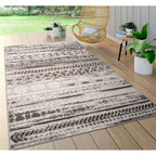 World Rug Gallery Modern Stripes Faded Geometric Indoor/Outdoor Area Rug