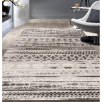 World Rug Gallery Modern Stripes Faded Geometric Indoor/Outdoor Area Rug