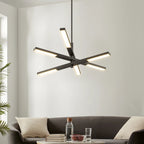 Modern Tiered Linear Sputnik Chandelier Warm Light 3000K Integrated LED Chandelier