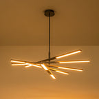 Modern Tiered Linear Sputnik Chandelier Warm Light 3000K Integrated LED Chandelier
