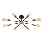 Black/ Gold Sputnik Semi Flush Mount Lamp Close to Ceiling Light Fixture for Living Room/ Kitchen/ Office/ Bedroom/ Foyer