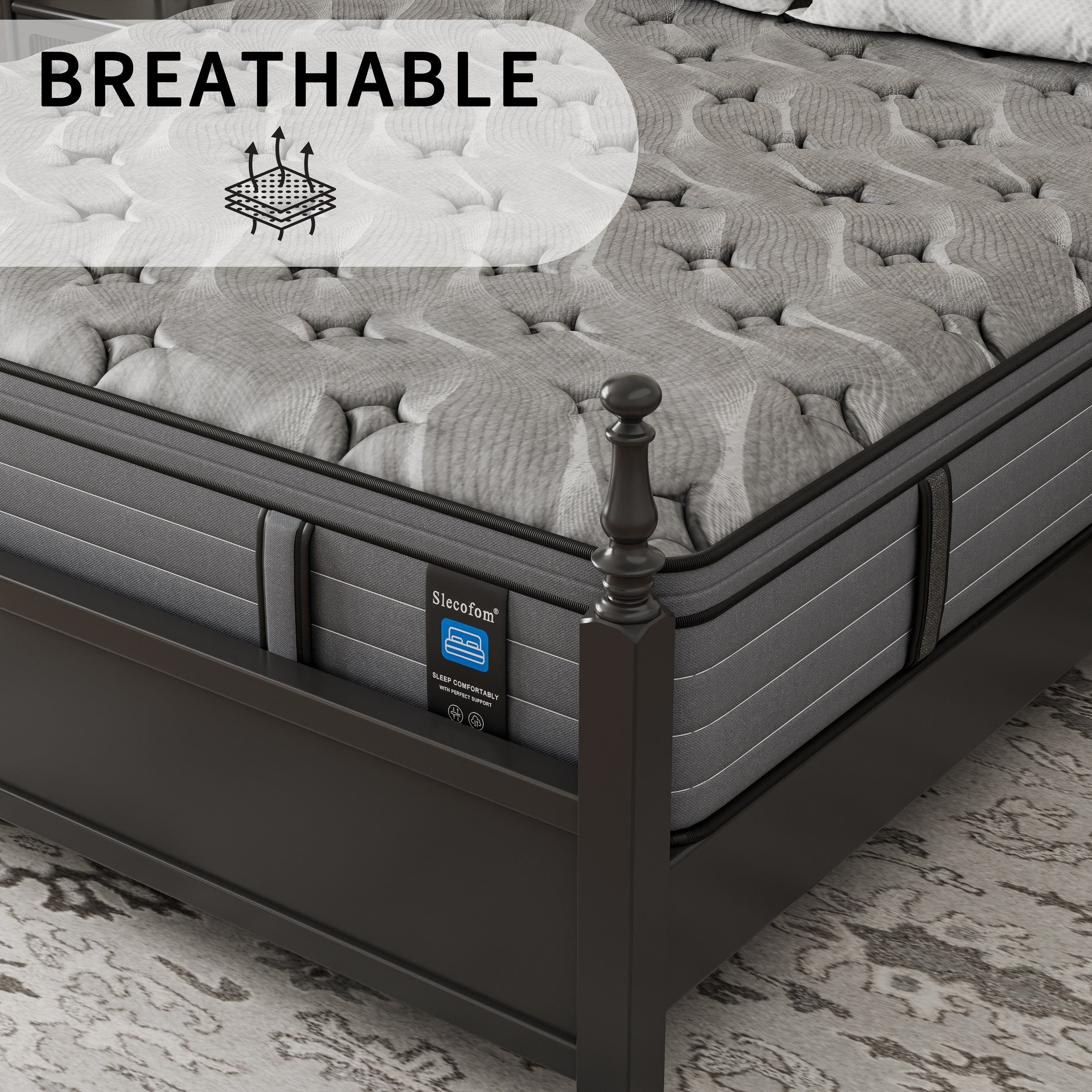 Modland 14 Inch Medium Hybrid Mattress, Euro Top - Fire-Safe CertiPUR-US Foams for Back Pain Relief, Twin/Full/Queen/King