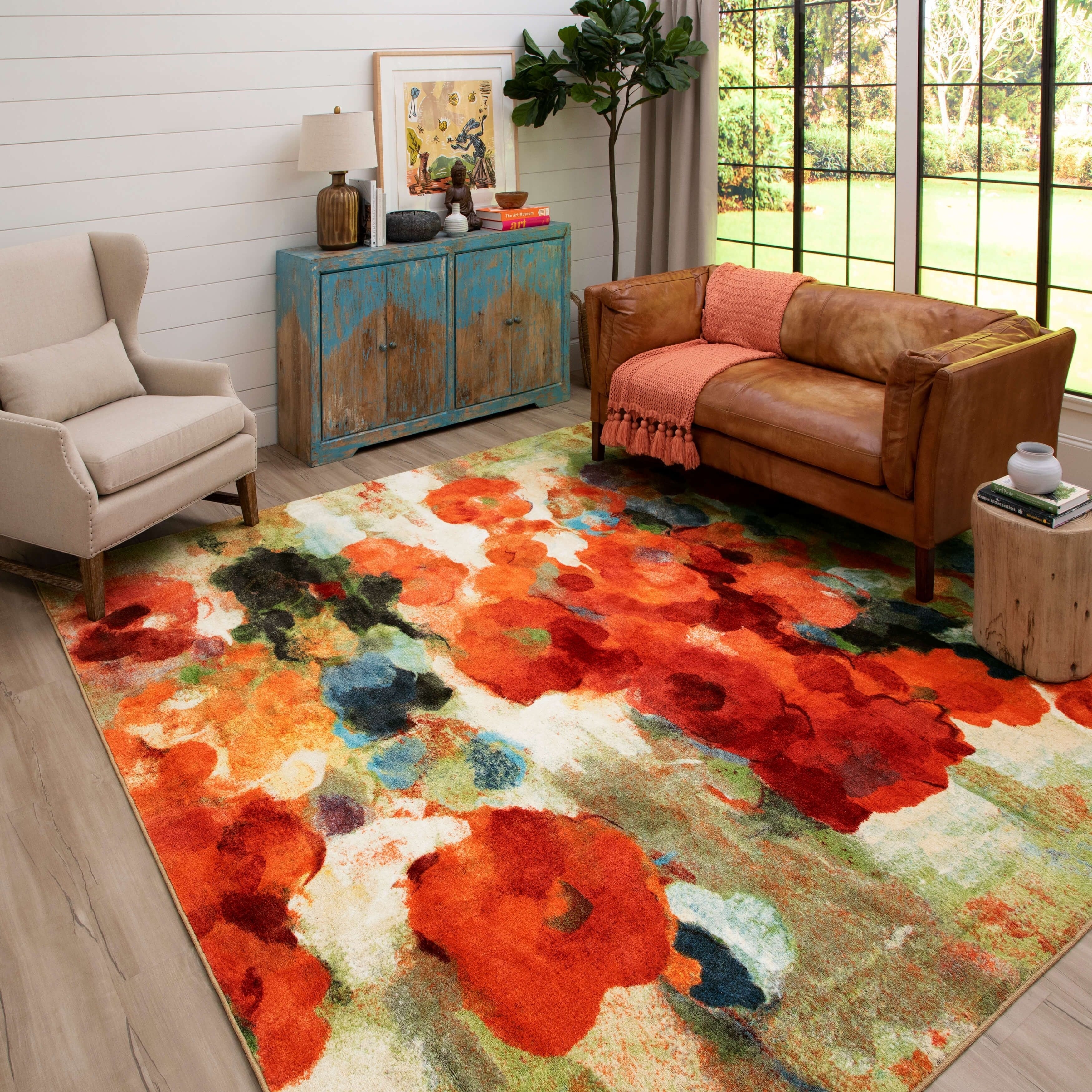 Mohawk Home Colorful Abstract Floral Garden Area Rug