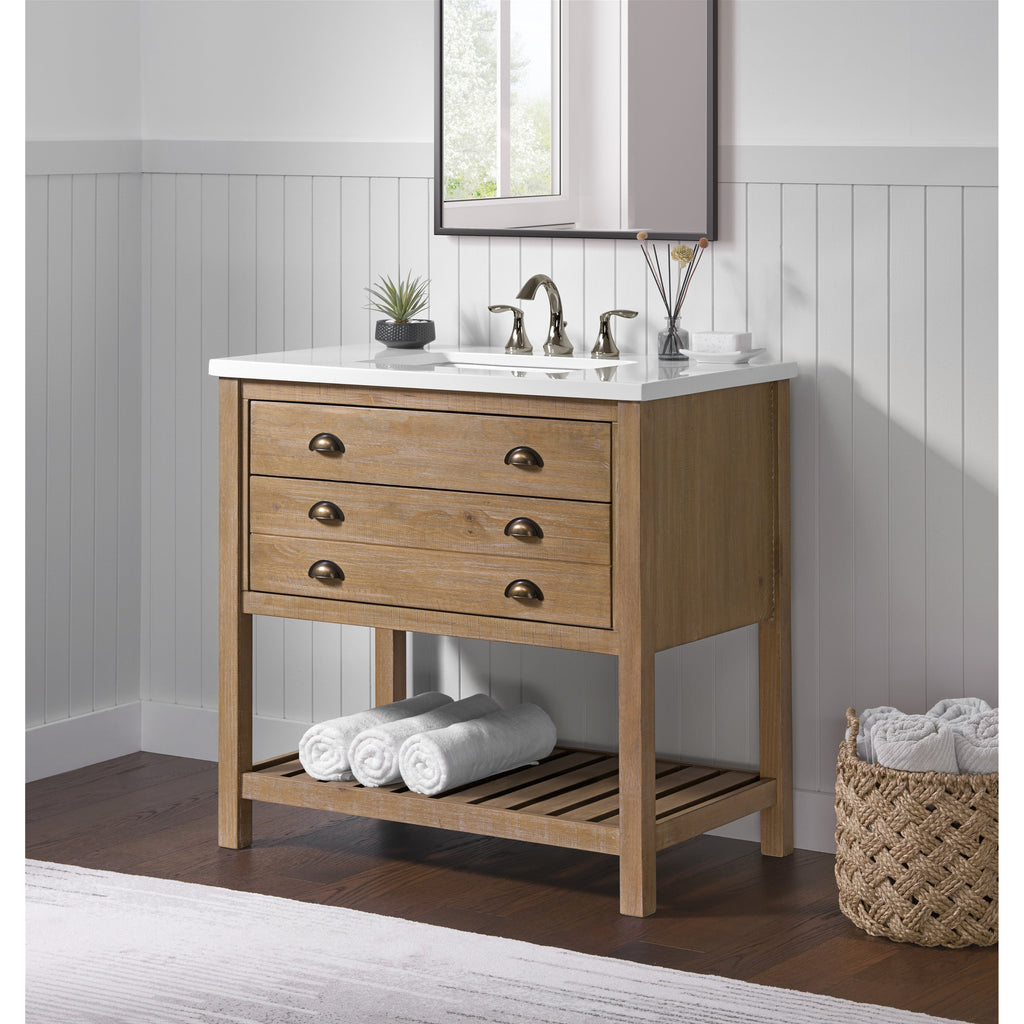 Monterey 37 Farmhouse Single Bathroom Vanity with Top