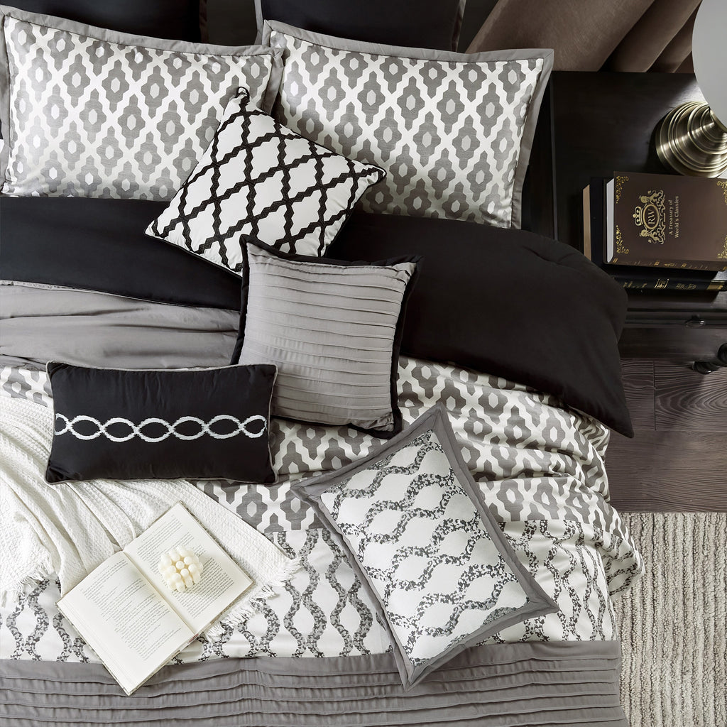 Nanshing Calvin Luxury10-Piece Geometric Comforter Set