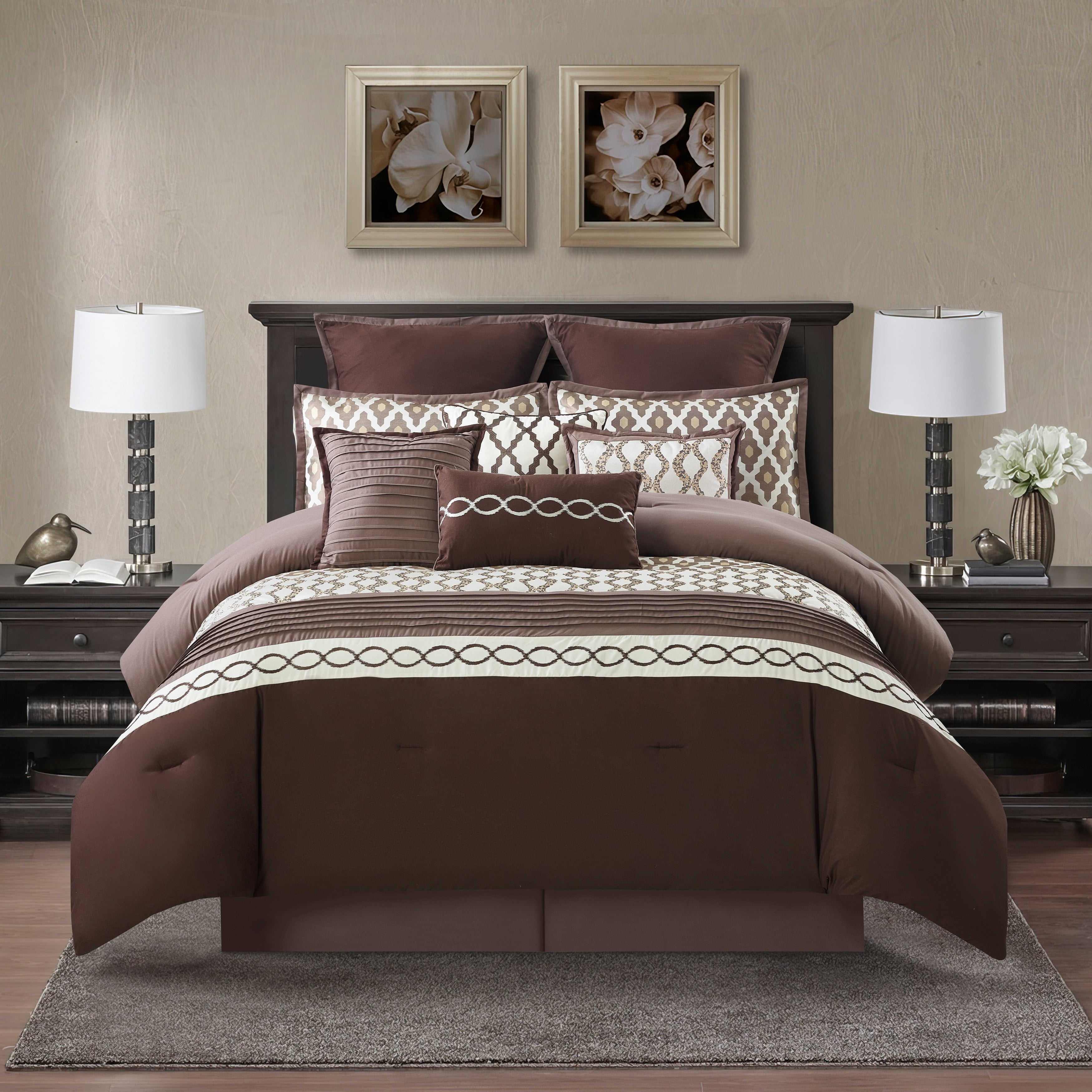Nanshing Calvin Luxury10-Piece Geometric Comforter Set