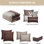 Nanshing Calvin Luxury10-Piece Geometric Comforter Set