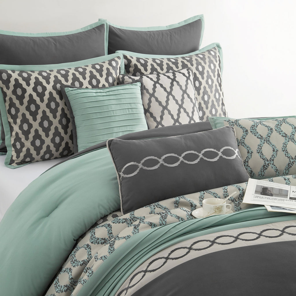Nanshing Calvin Luxury10-Piece Geometric Comforter Set