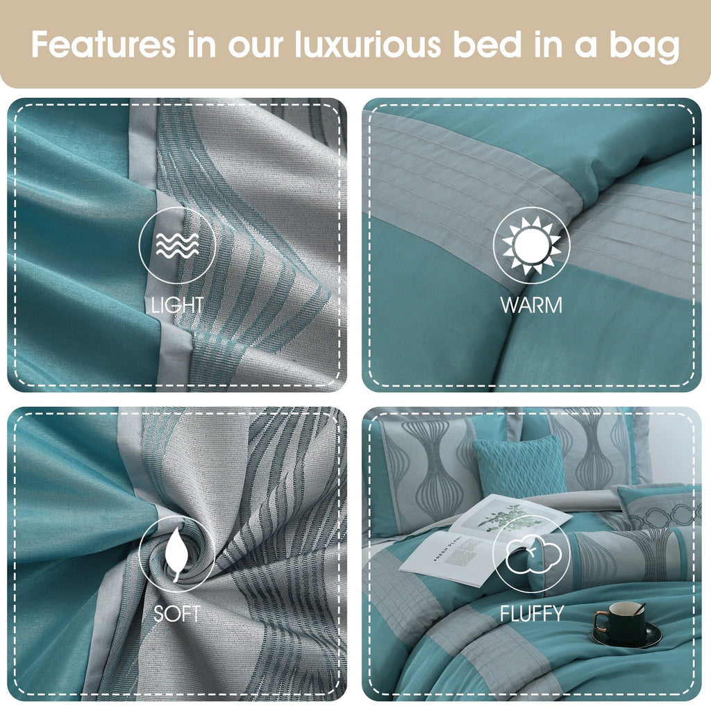 Nanshing Daniella 7-Piece Modern Geometric Comforter Set