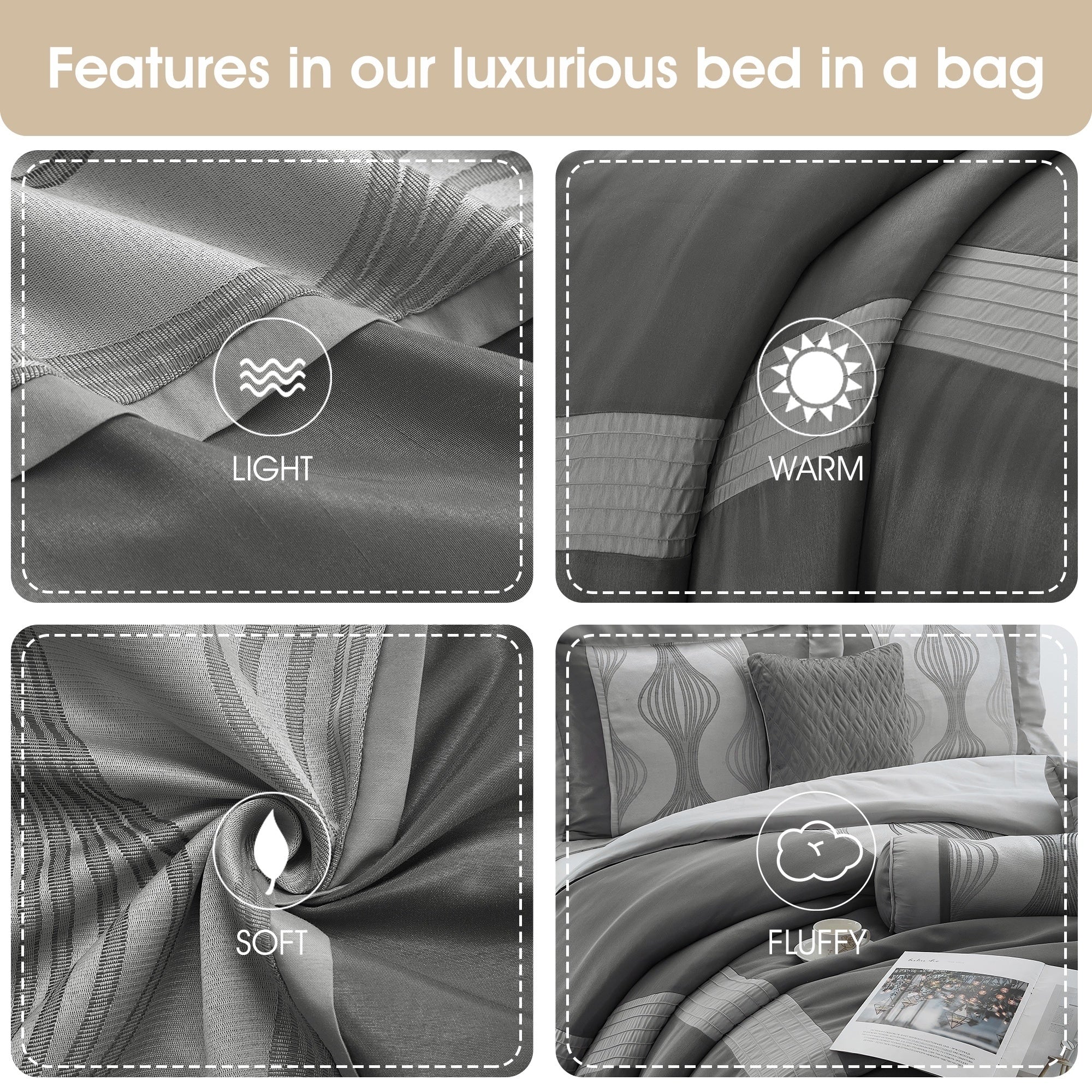 Nanshing Daniella 7-Piece Modern Geometric Comforter Set