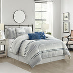 Nanshing Jessy Modern Striped 7 Piece Comforter Set