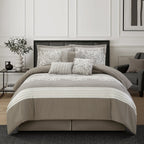 Nanshing Salem Damask Jacquard 7-Piece Comforter Set