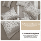 Nanshing Salem Damask Jacquard 7-Piece Comforter Set