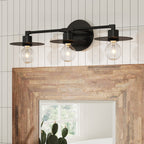Nathan James Pattinson 3-Lights Bathroom Vanity Light Fixture with Metal Frame and Thin Plate Shade