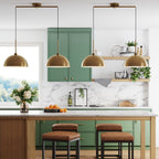Nathan James Percy Modern 2-Light Pendant Island Light Fixture, Hanging Lights with Metal Shade and Adjustable Cord