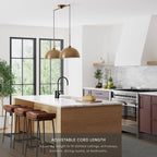 Nathan James Percy Modern 2-Light Pendant Island Light Fixture, Hanging Lights with Metal Shade and Adjustable Cord