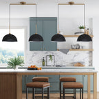 Nathan James Percy Modern 2-Light Pendant Island Light Fixture, Hanging Lights with Metal Shade and Adjustable Cord