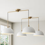 Nathan James Percy Modern 2-Light Pendant Island Light Fixture, Hanging Lights with Metal Shade and Adjustable Cord