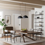 Nathan James Percy Modern 2-Light Pendant Island Light Fixture, Hanging Lights with Metal Shade and Adjustable Cord