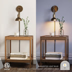 Nathan James Tamlin Wall Mounted Armed Sconce 1-Light Fixture with Plugin and On/Off Switch