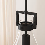 Nathan James Vincent Glass Pendant Lighting, Hanging Light Fixture with Adjustable Stem and Clear Shade