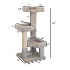New Cat Condos 3 Level Solid Wood and Carpet Kitty Tree