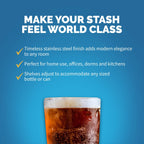 Newair 126-Can Capacity Beverage Refrigerator, Mini Fridge with Glass Door and Adjustable Shelves, Stainless Steel