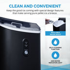 Newair 26 lbs. Countertop Nugget Ice Maker in Matte Black, Ice Viewing Window, Self-Cleaning Button, Easy-Pour Waterspout